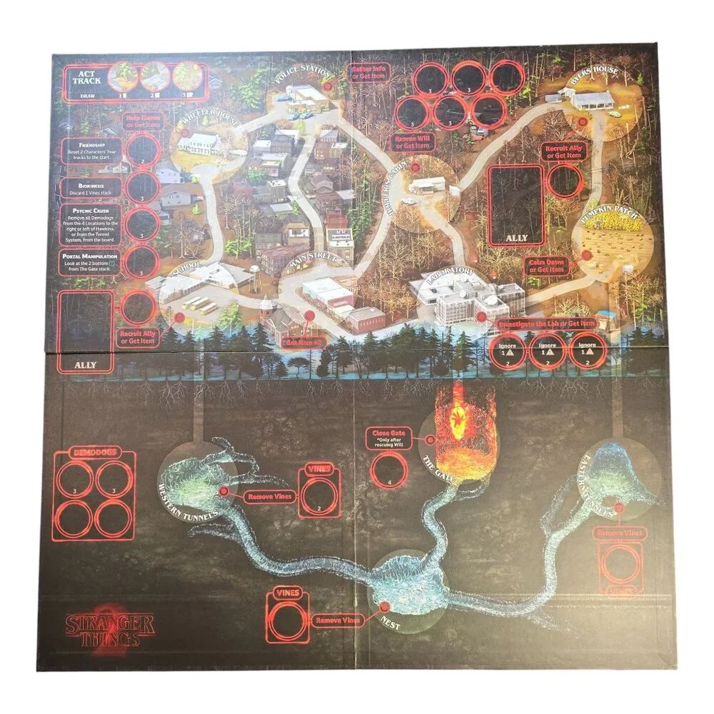 Stranger Things Upside Down Board Game Netflix CMON - 2023 Rob Daviau Complete